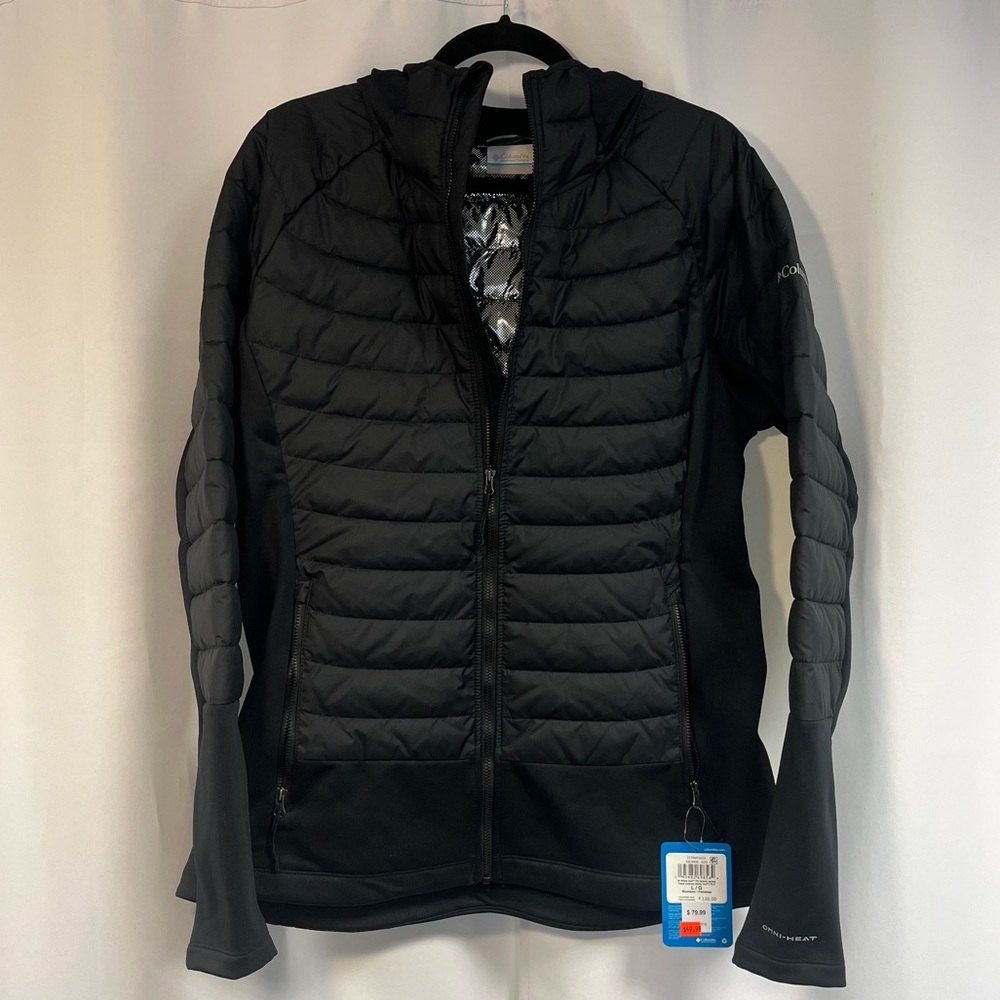NWT- Columbia Black Jacket with Blue Tags